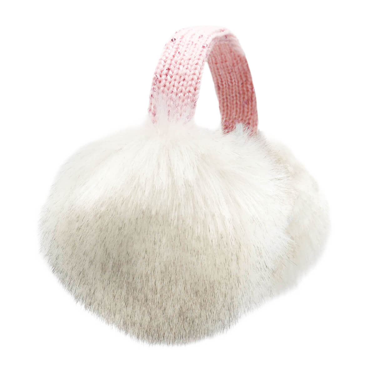 Children's Faux Fox Fur Earmuff with Bling Band Natural Blue