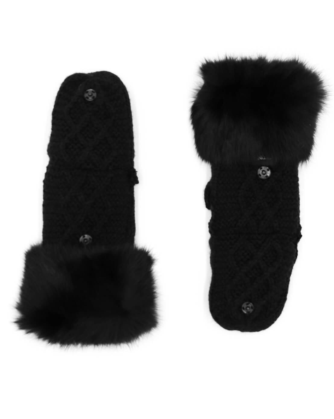 Flip Top Mittens with Rabbit Fur Cuff