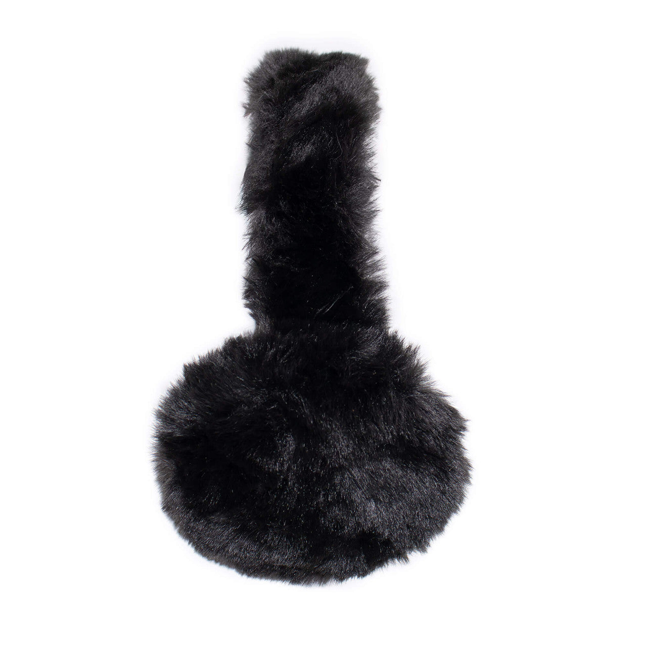 Black faux fur earmuffs with fuzzy band
