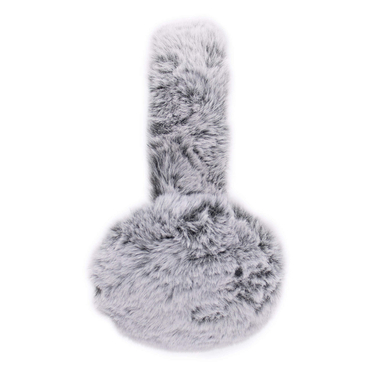 Black frost faux fur earmuffs with fuzzy band