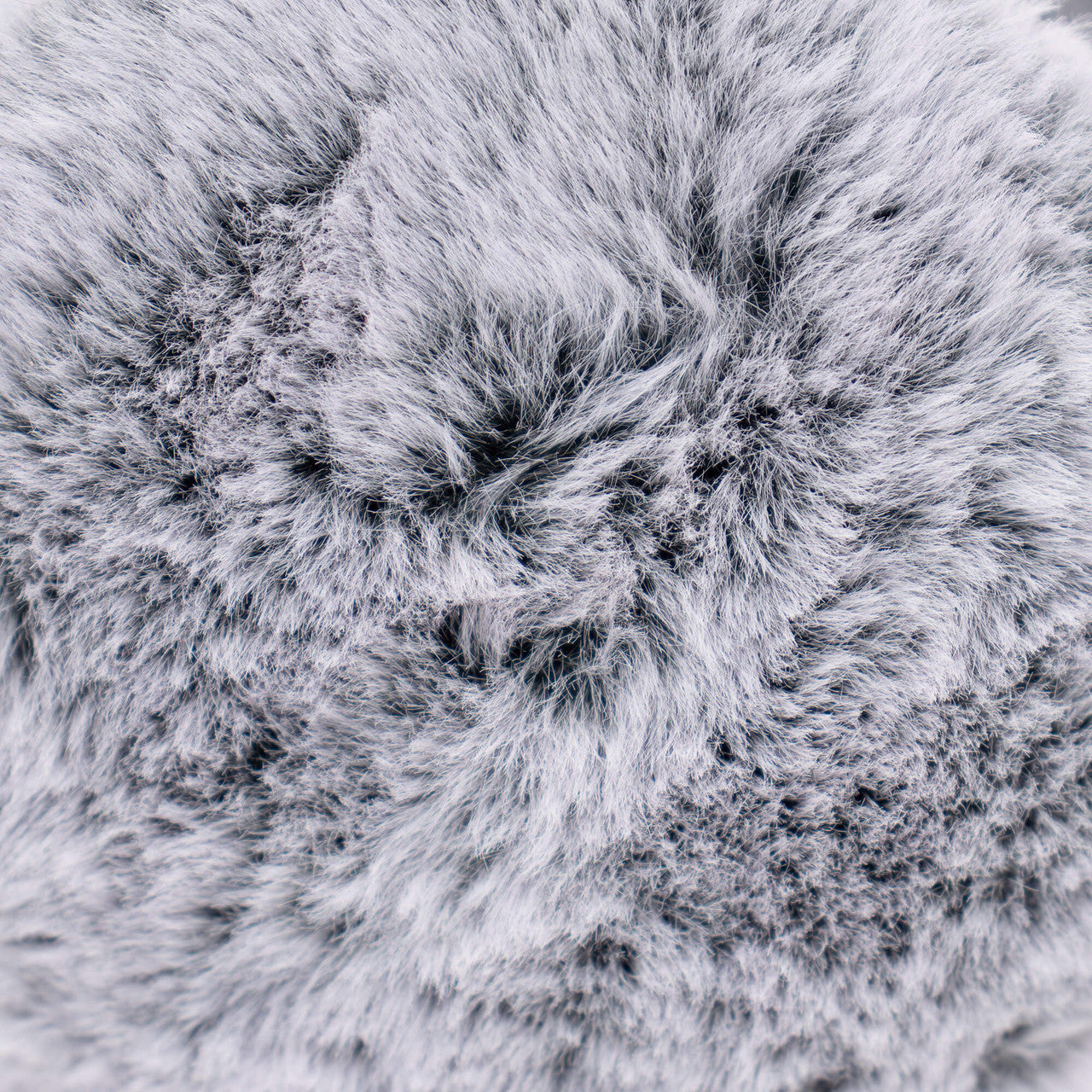 Close up of black frost faux fur