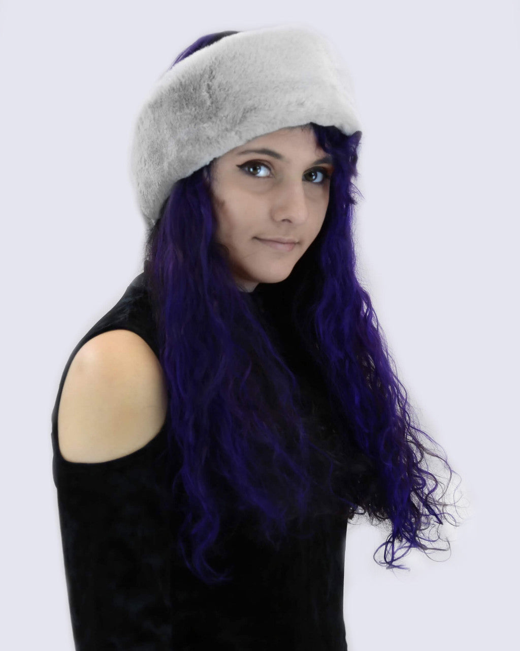 Faux rex rabbit Headband - Grey