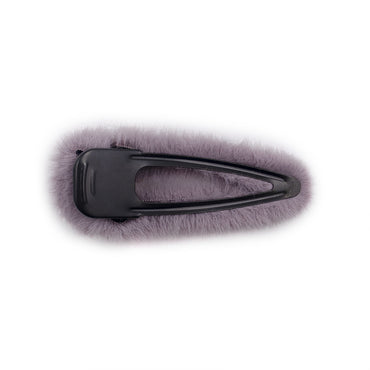Faux Fur Hair Clip with Faux Pearl Bow
