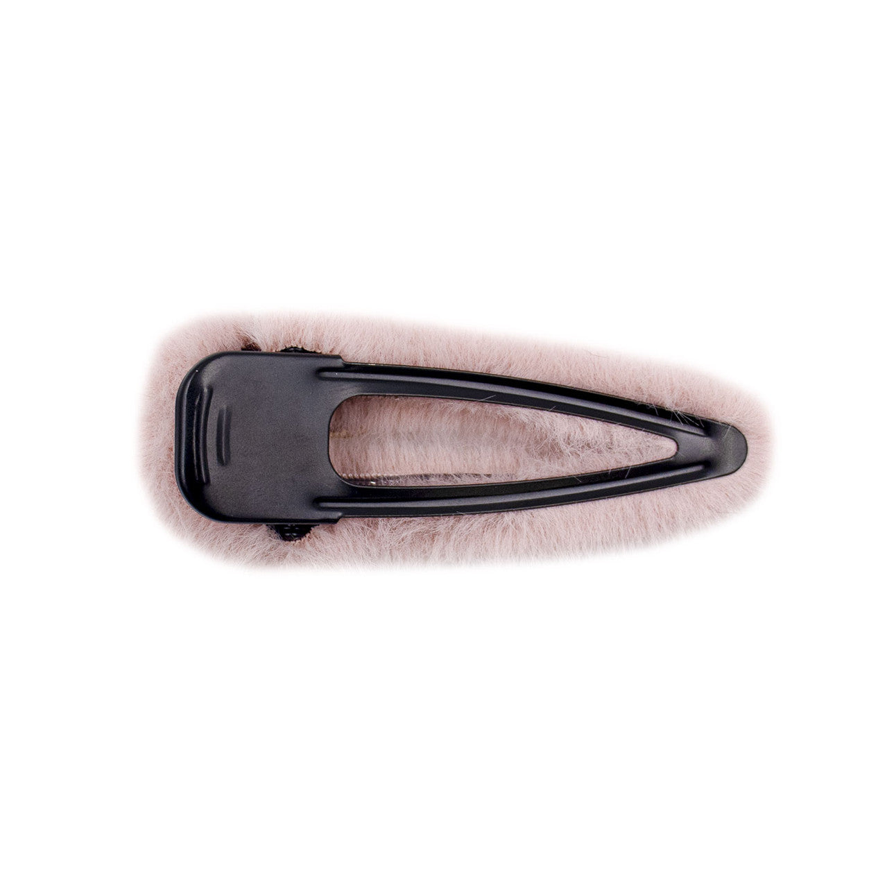 Light Pink Faux Fur Hair Clip with Faux Pearl Bow