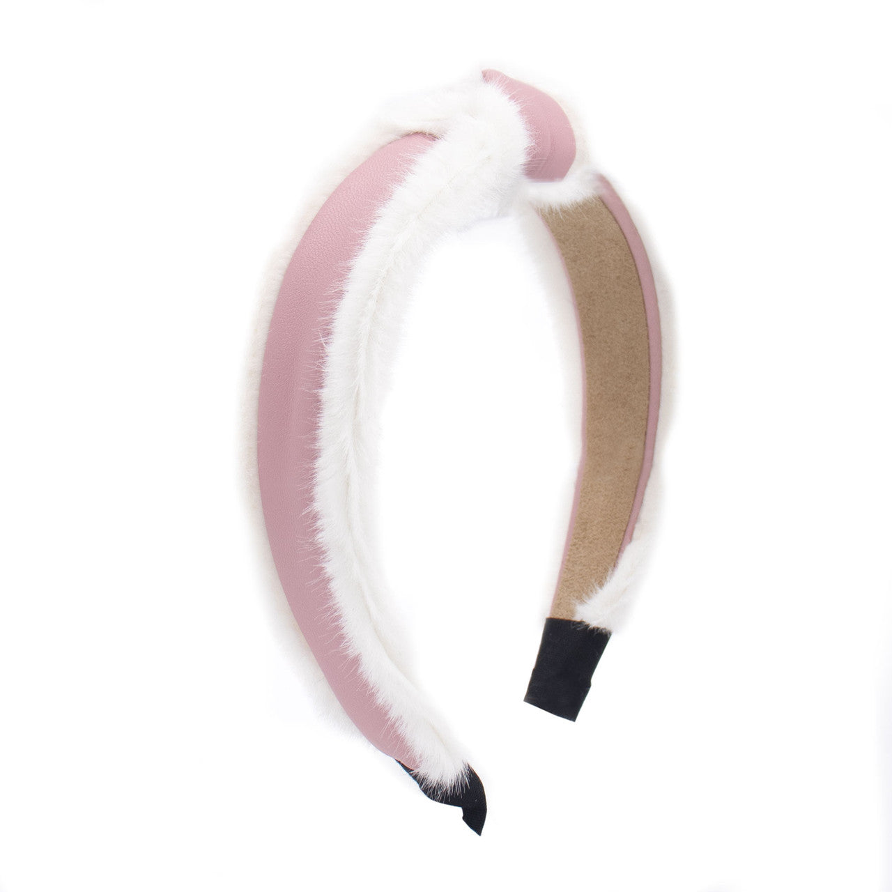 Pleather Hairband with Faux Fur