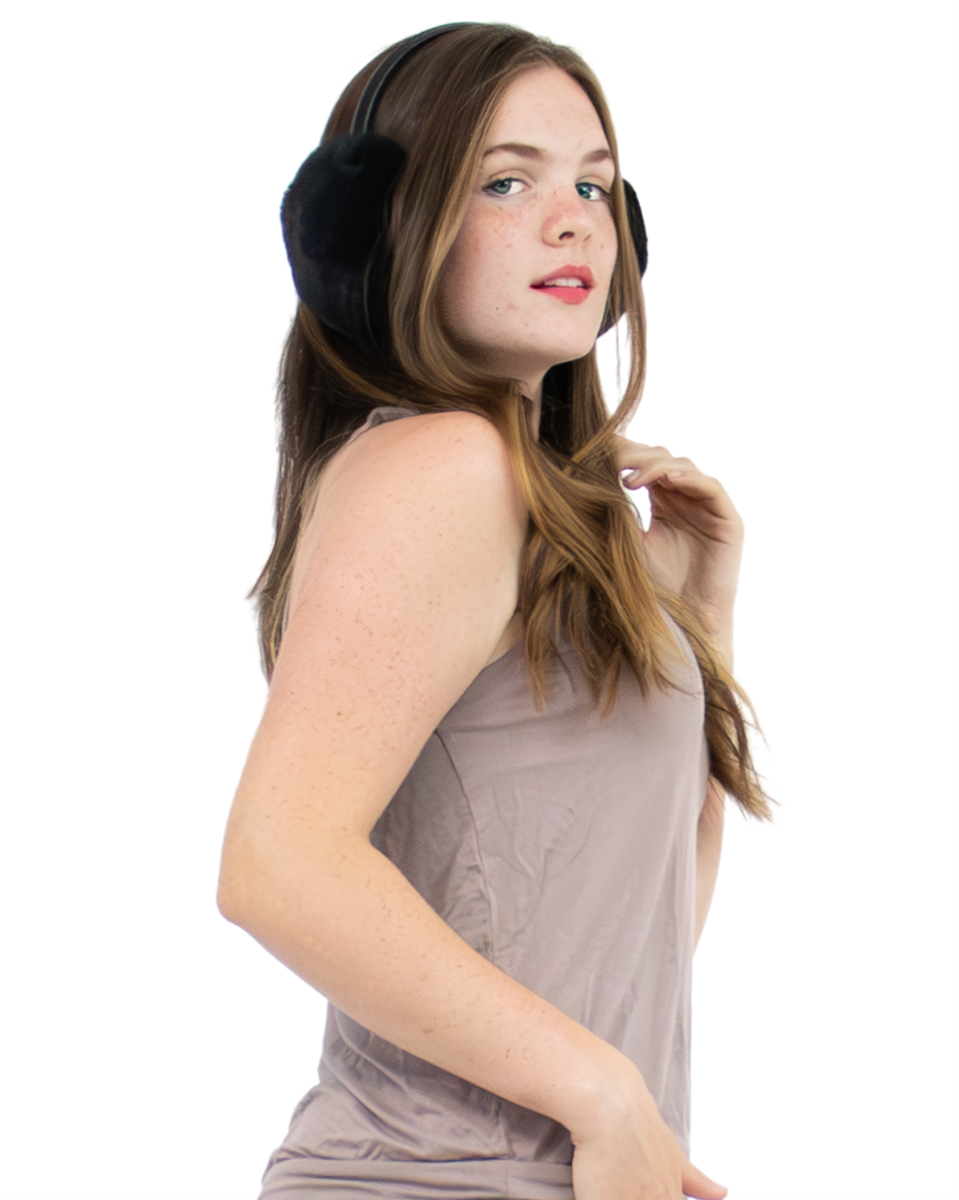 Rex Rabbit Fur Earmuffs with Adjustable Leather Band
