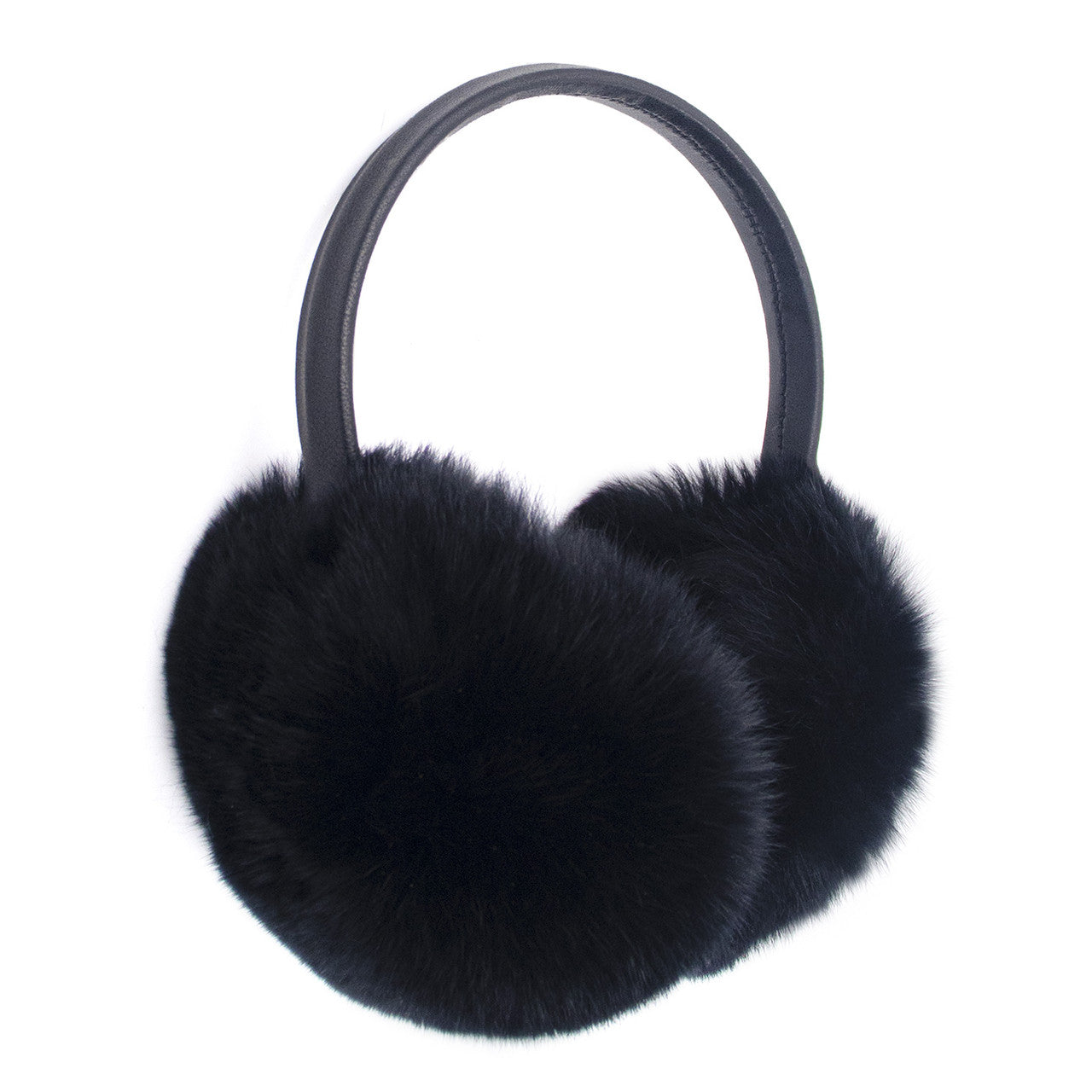 Rex Rabbit Fur Earmuffs with Adjustable Leather Band