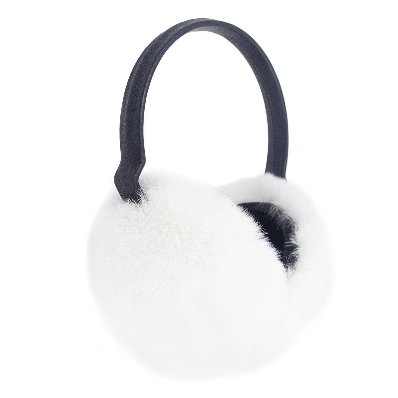 Rex Rabbit Fur Earmuffs with Adjustable Leather Band