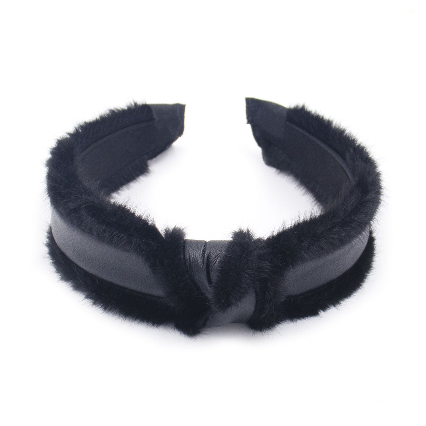 Pleather Hairband with Faux Fur