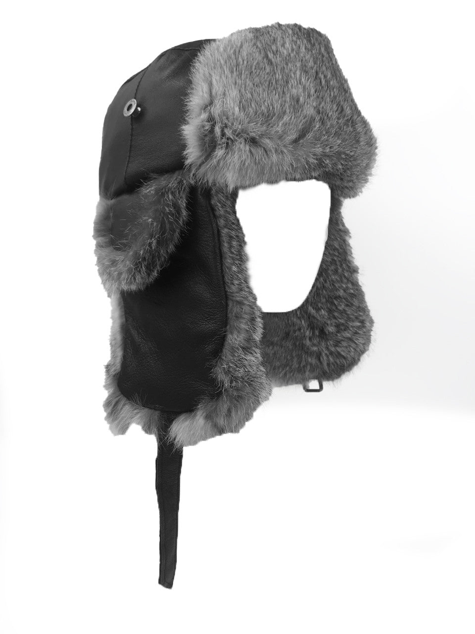 Men's Long Haired Rabbit Leather Trooper