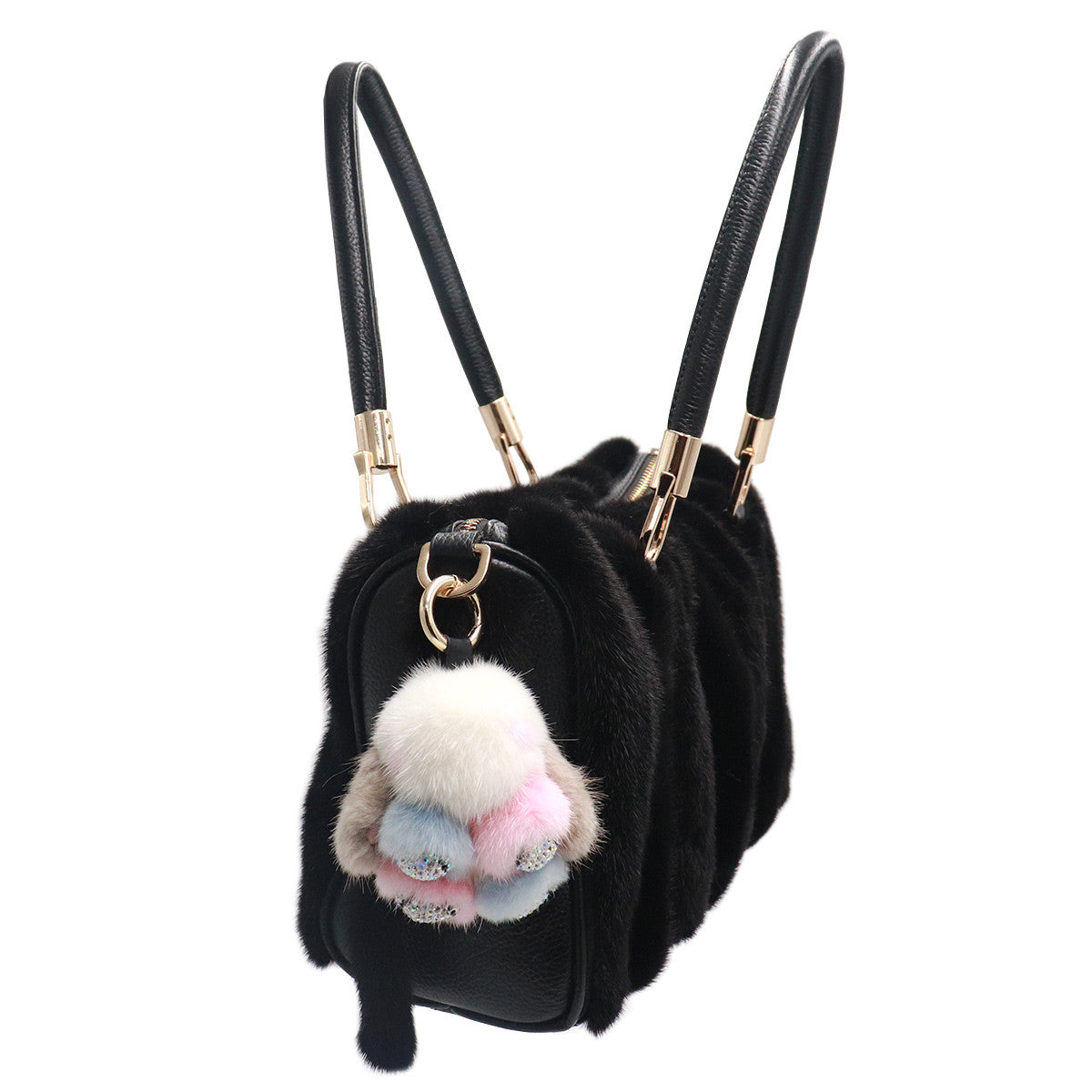 Mink Fur Rabbit-Shaped Keychain