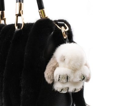 Mink Fur Rabbit-Shaped Keychain
