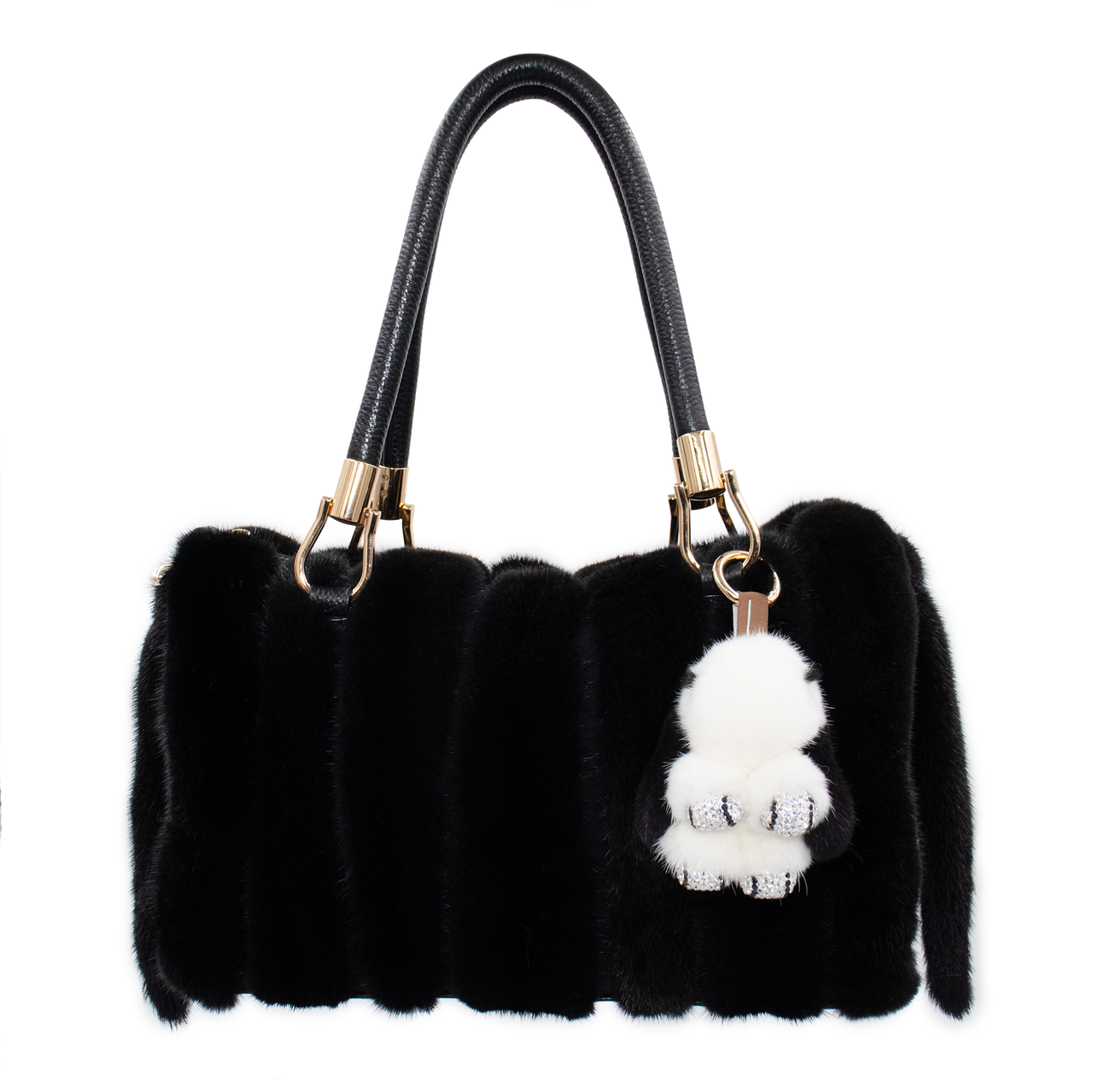 Mink Fur Rabbit-Shaped Keychain