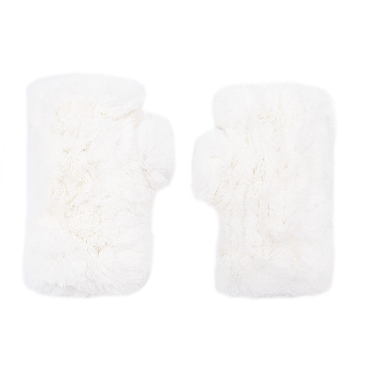 Sheared Rabbit Fur Texting Mittens