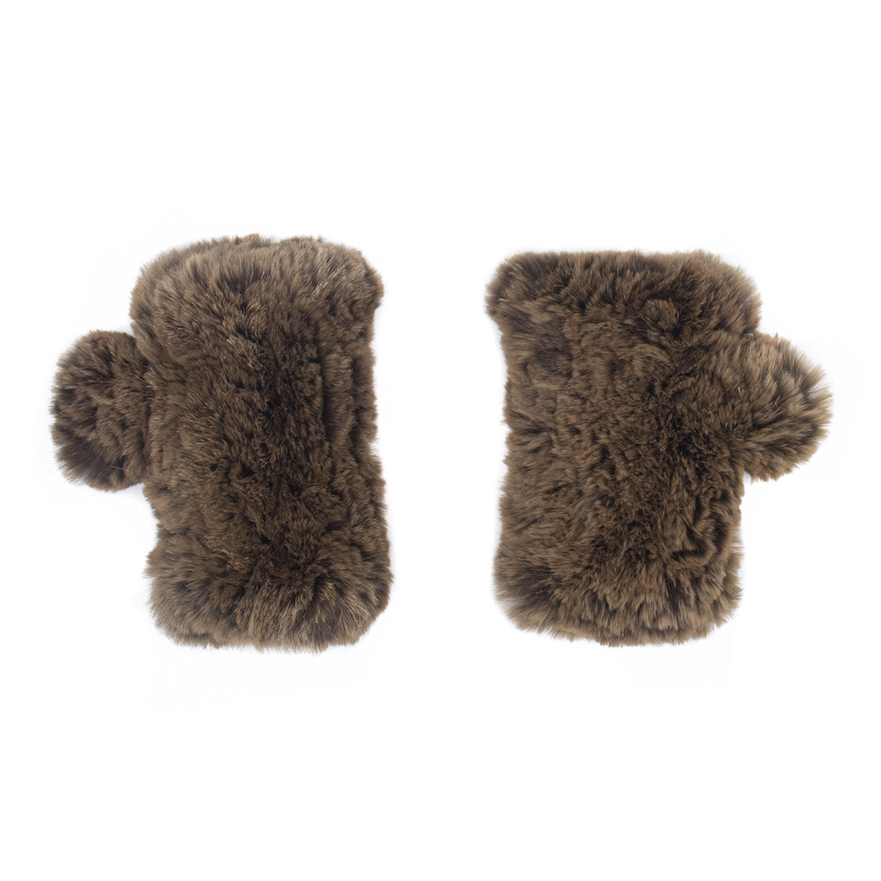 Sheared Rabbit Fur Texting Mittens