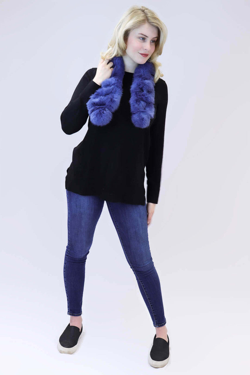 Rabbit Fur Ball Scarf