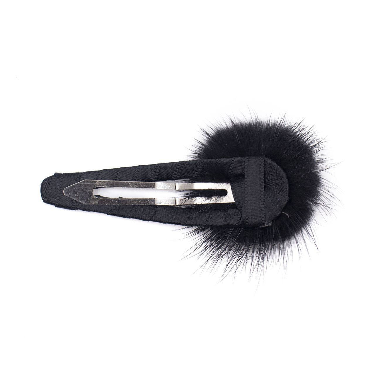 Black Mink Pom Clip