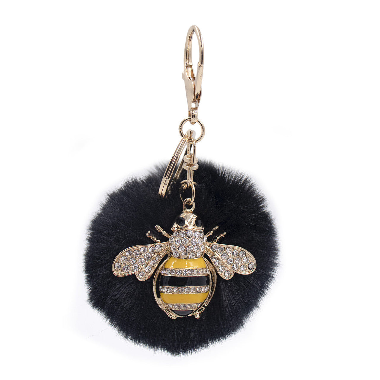 Faux Fur Bumblebee Keychain
