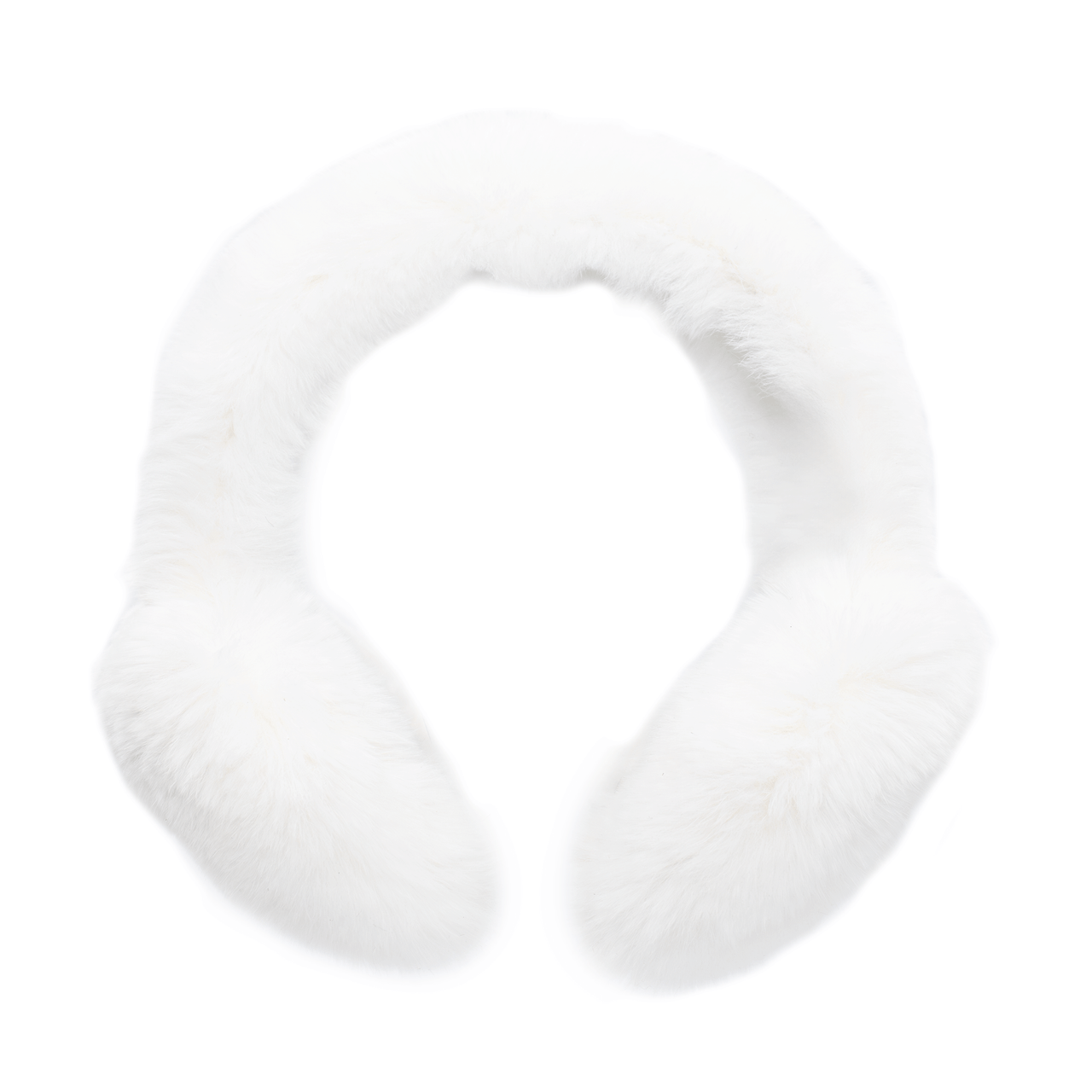 White Rex Rabbit Earmuffs with Fur Band