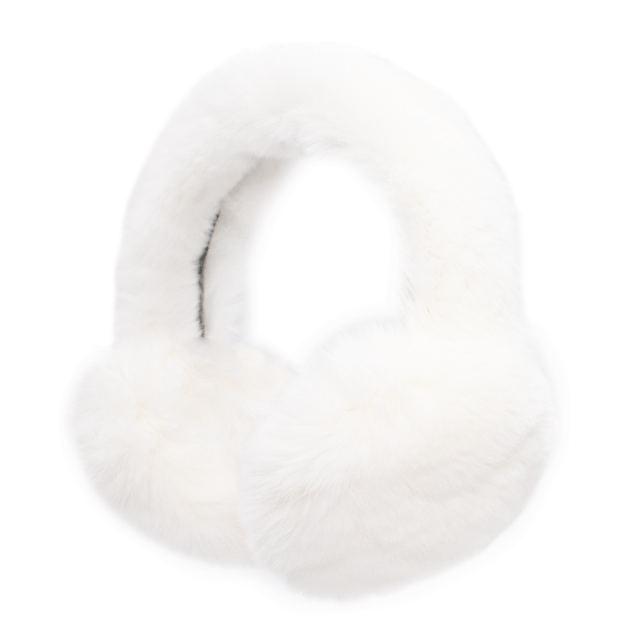 White Rex Rabbit Earmuffs with Fur Band