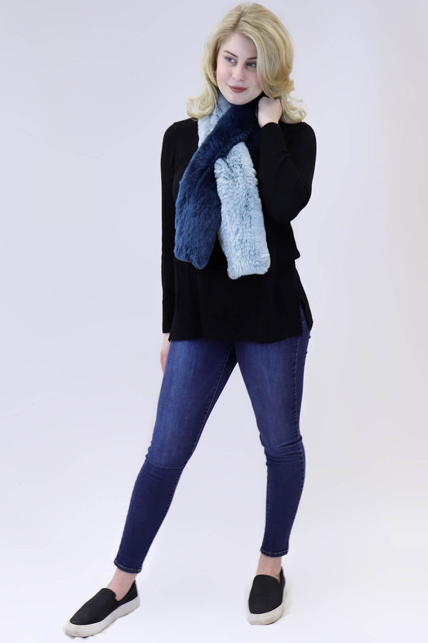 Rex Rabbit Pull Through Scarf Blue Multi