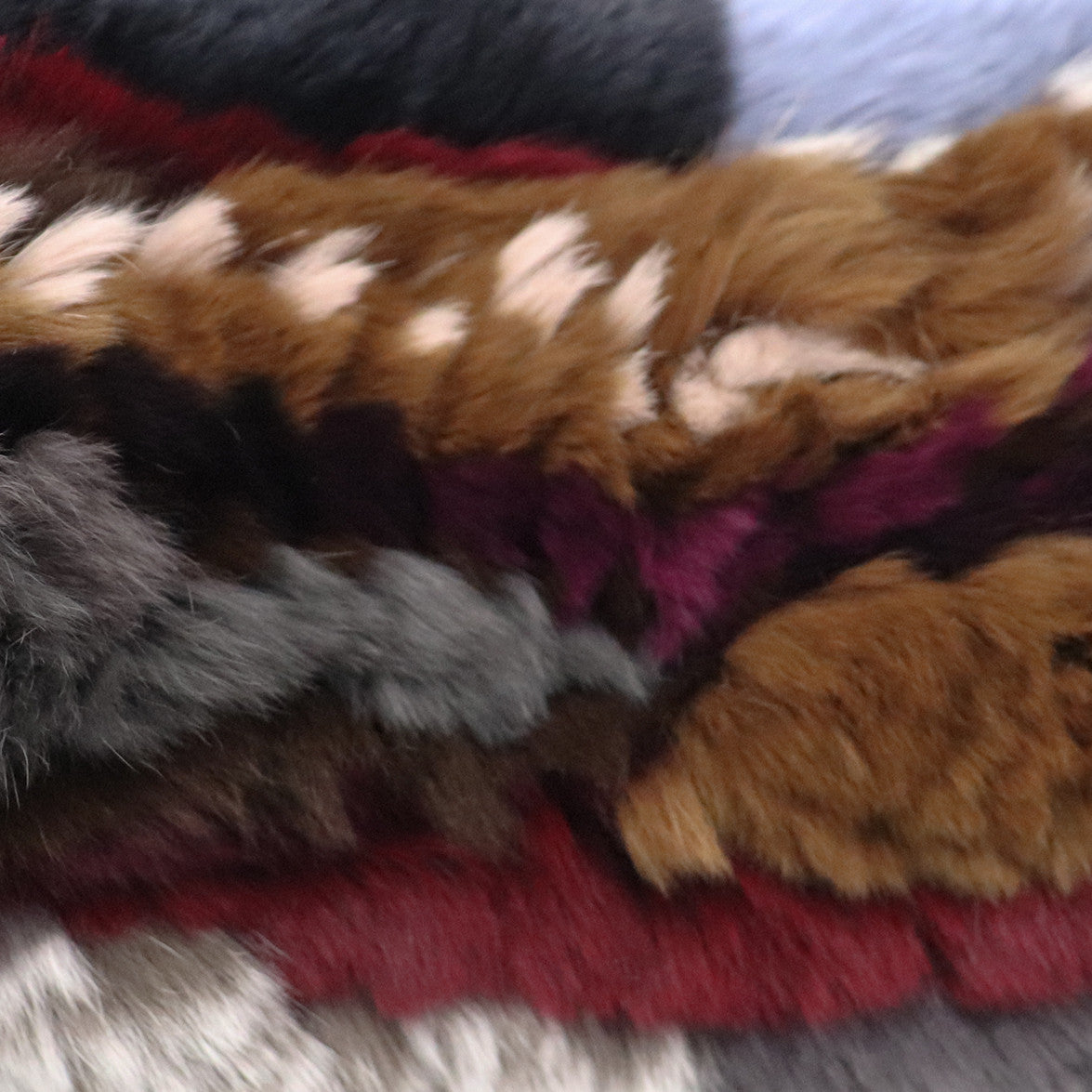 Rex Rabbit Pull Through Scarf Brown Multi Detail