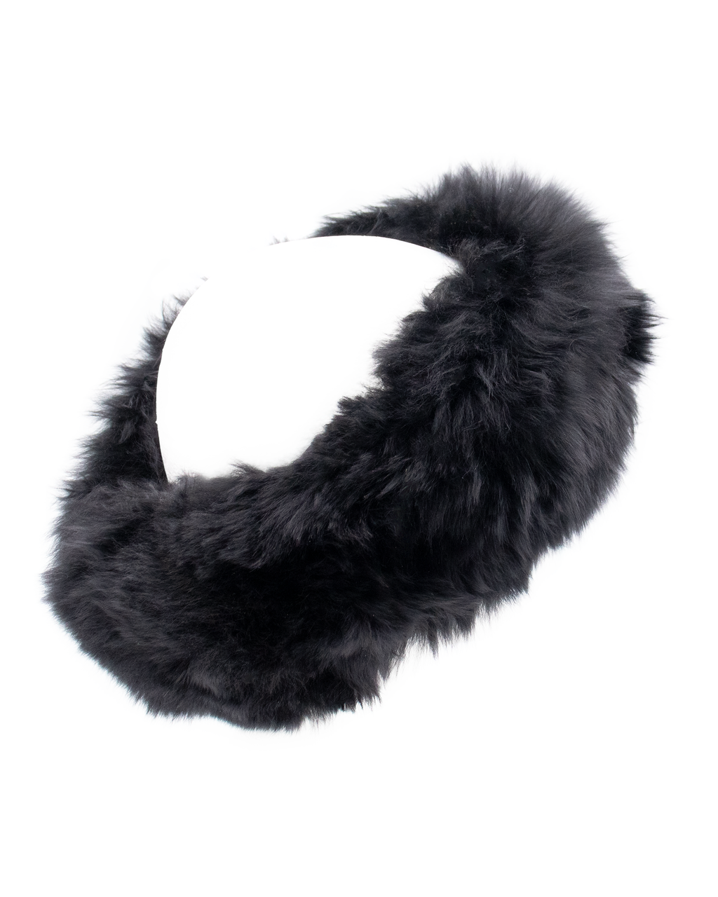 Alpaca Fur Headband Black