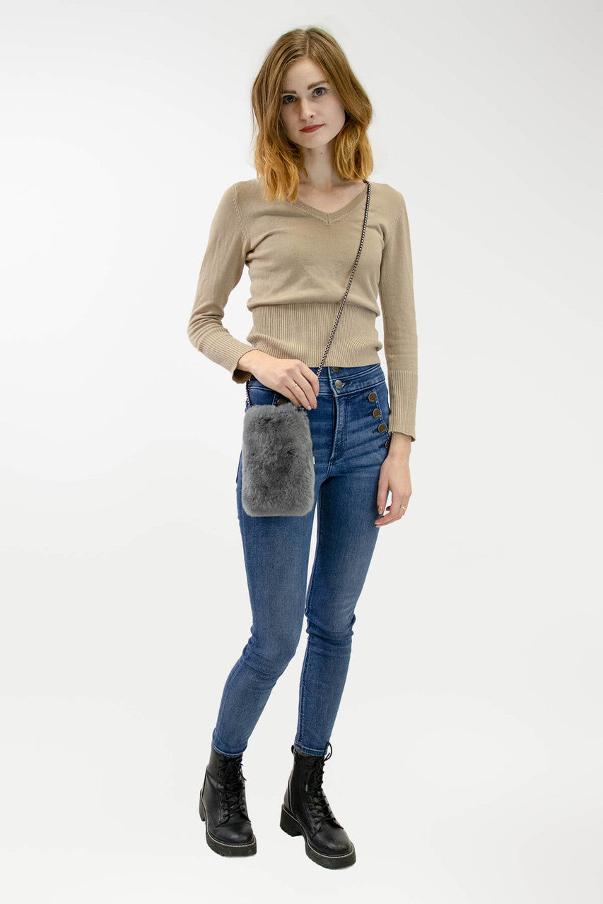 Rex Rabbit Fur Mobile Bag