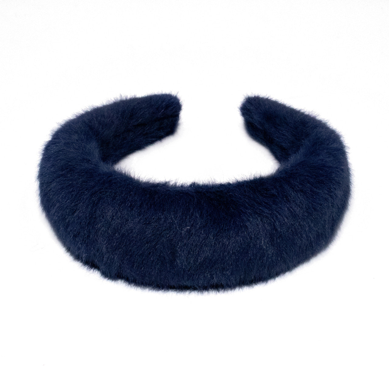 Faux Mink Fur Hairband Navy