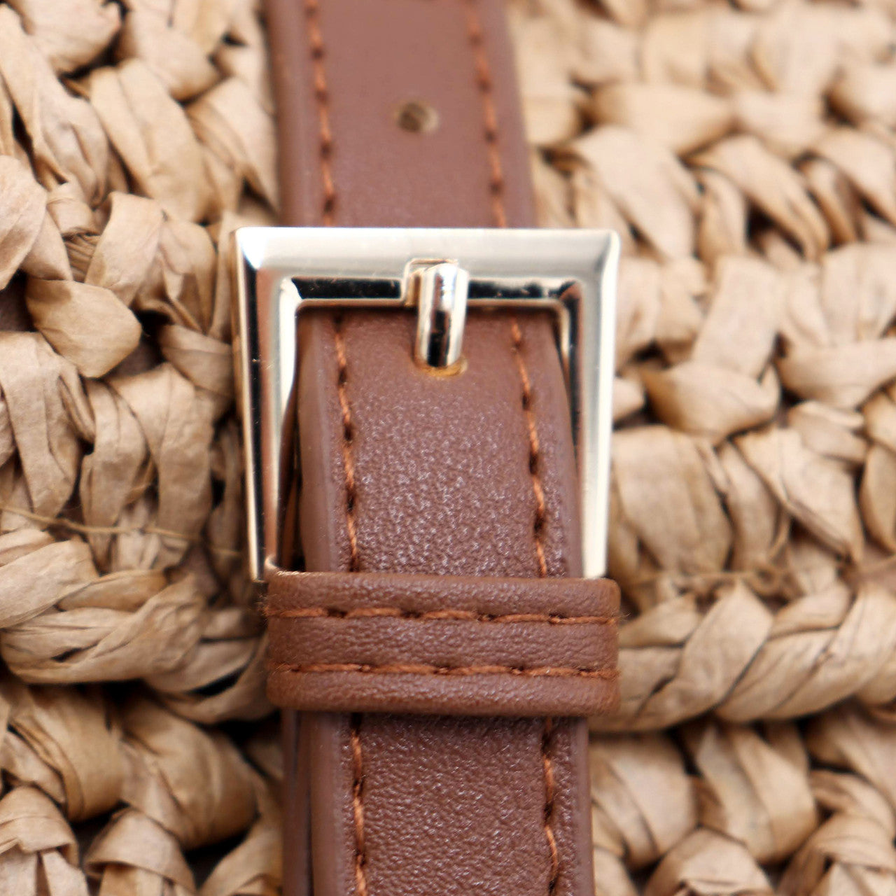 Natural Straw Fanny Pack Buckle
