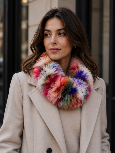 Limited Run Pale Multi Fox Fur Neck Loop