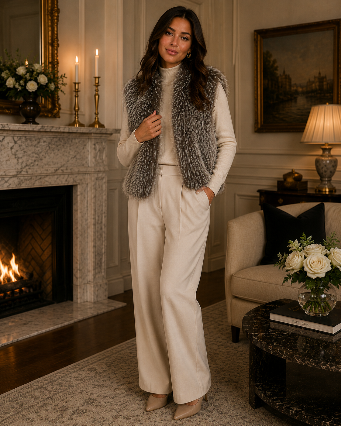Fox Fur Knit Vest