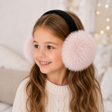 Children's Faux Fox Fur Earmuffs with Velvet Band