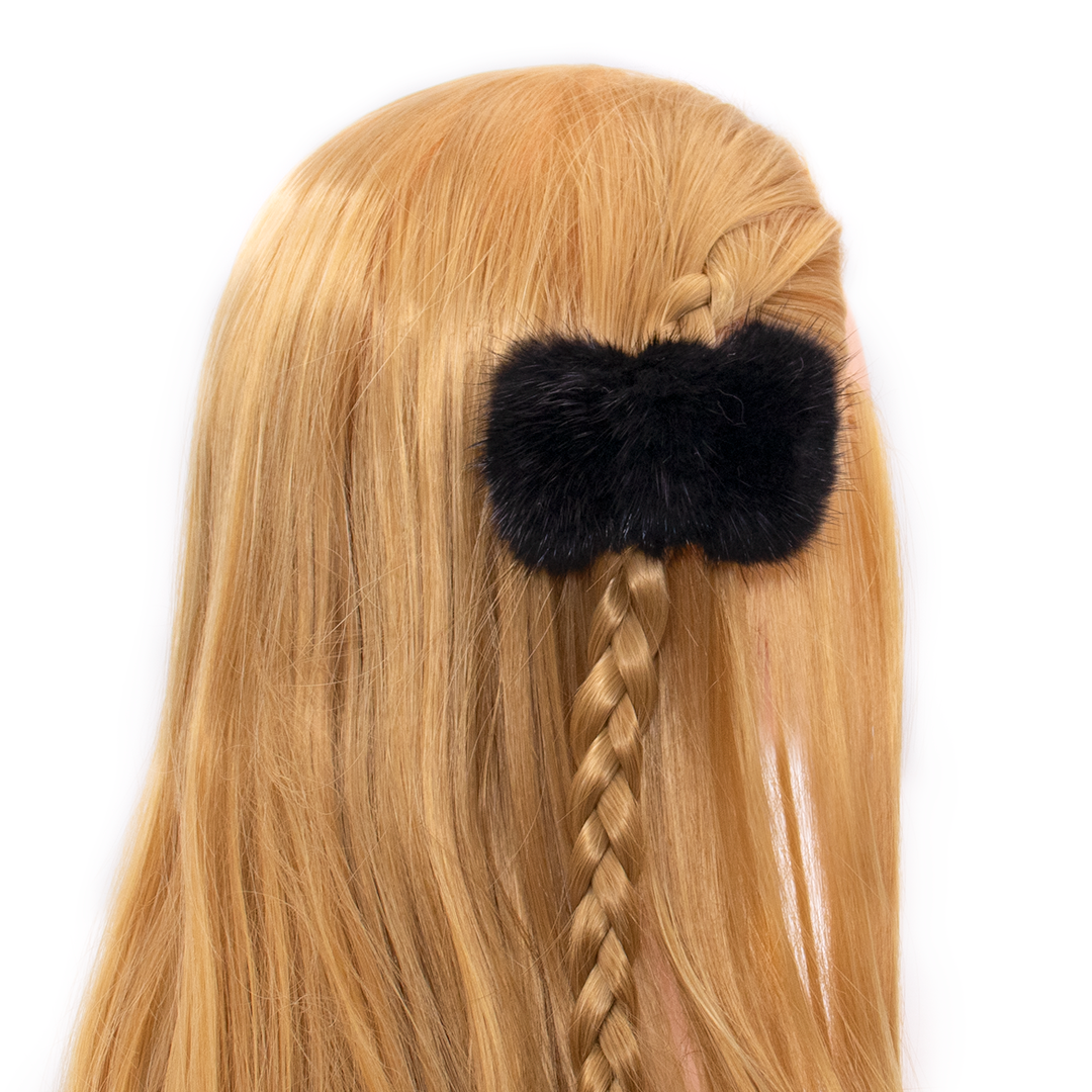 Mink Fur Bow Shaped Hair Clip