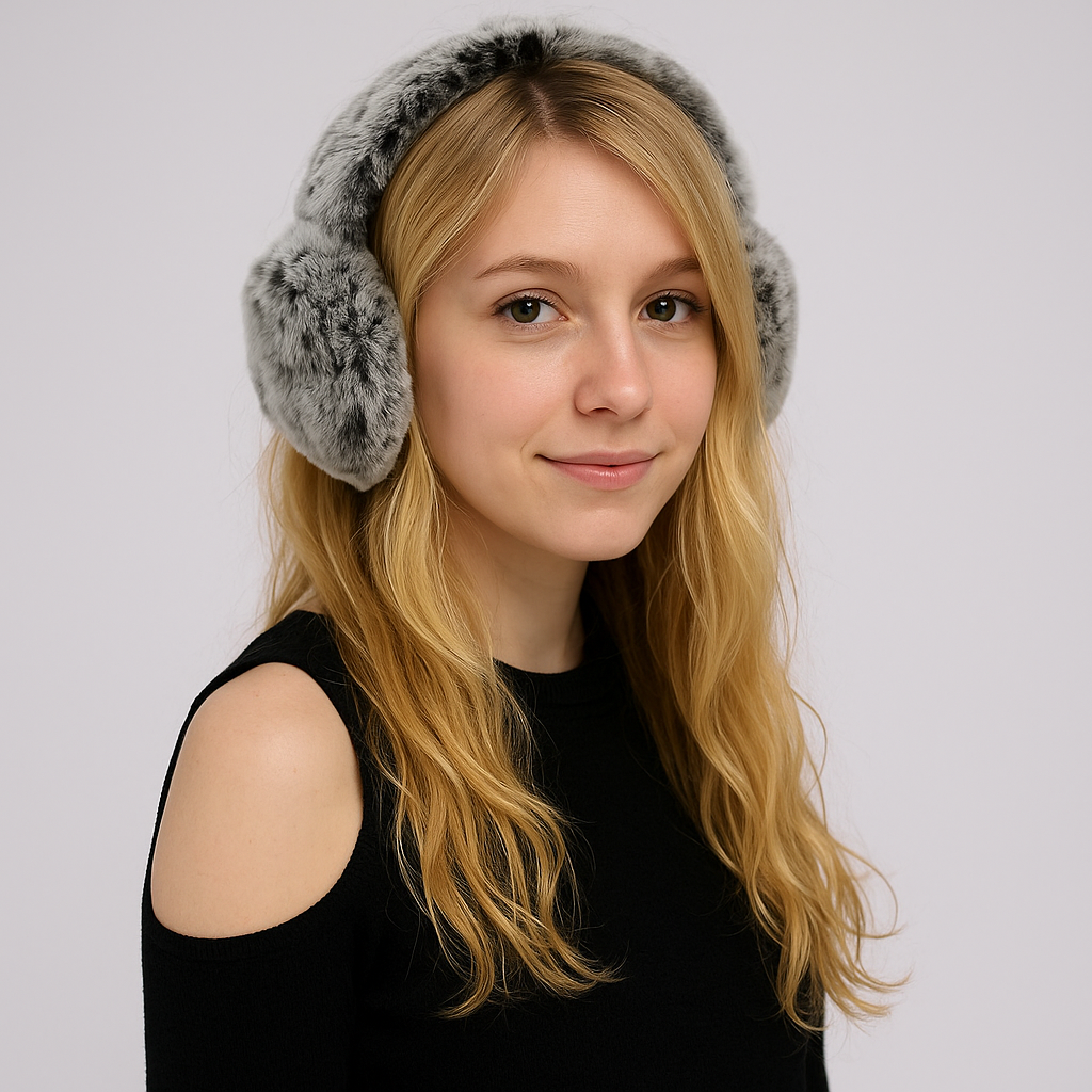 Rex Rabbit Fur Earmuffs with Halo Band