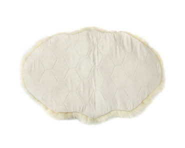 Shearling Sheepskin Rug with Quilted Back Beige (back)