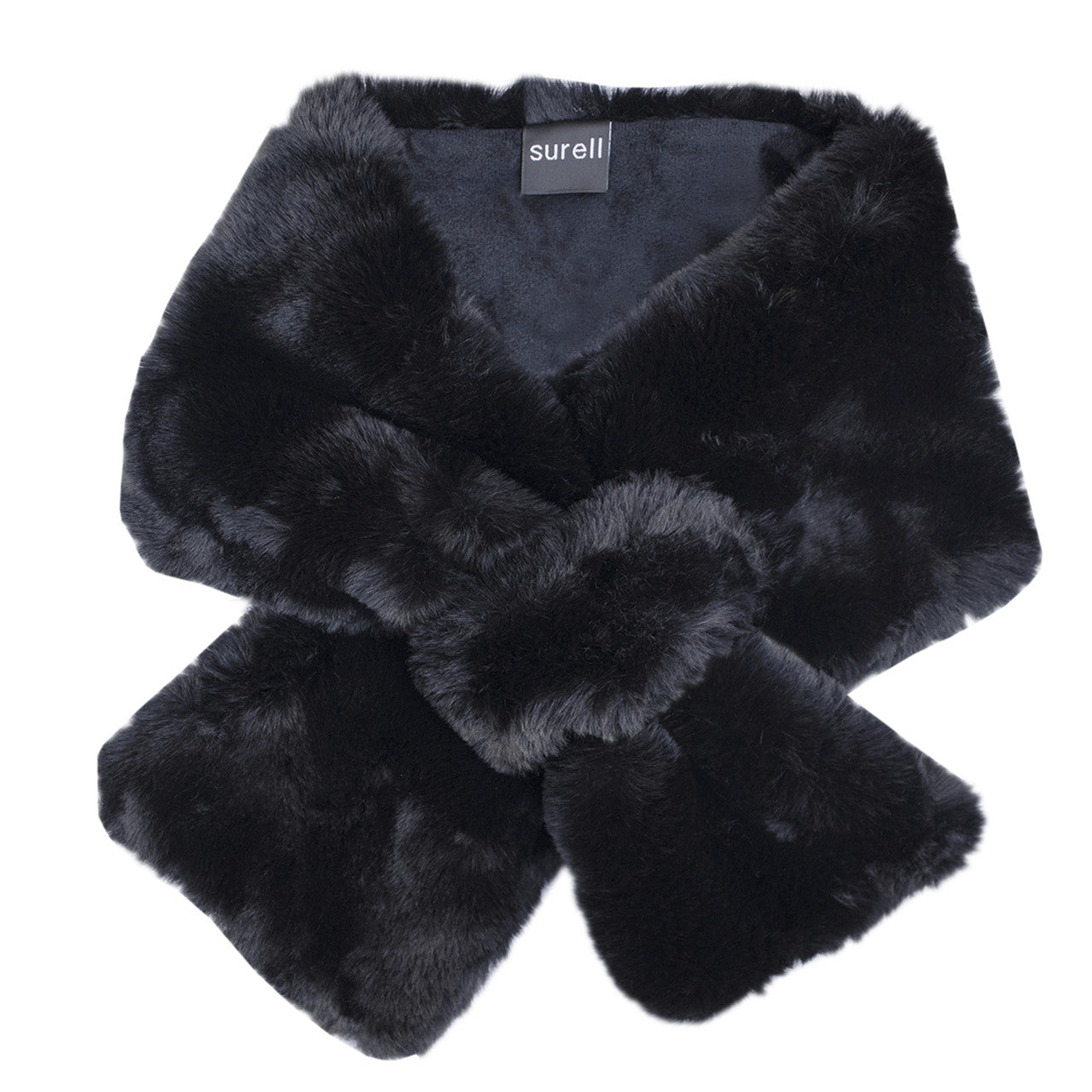 Faux Rex Rabbit Fur Pull-Through Scarf