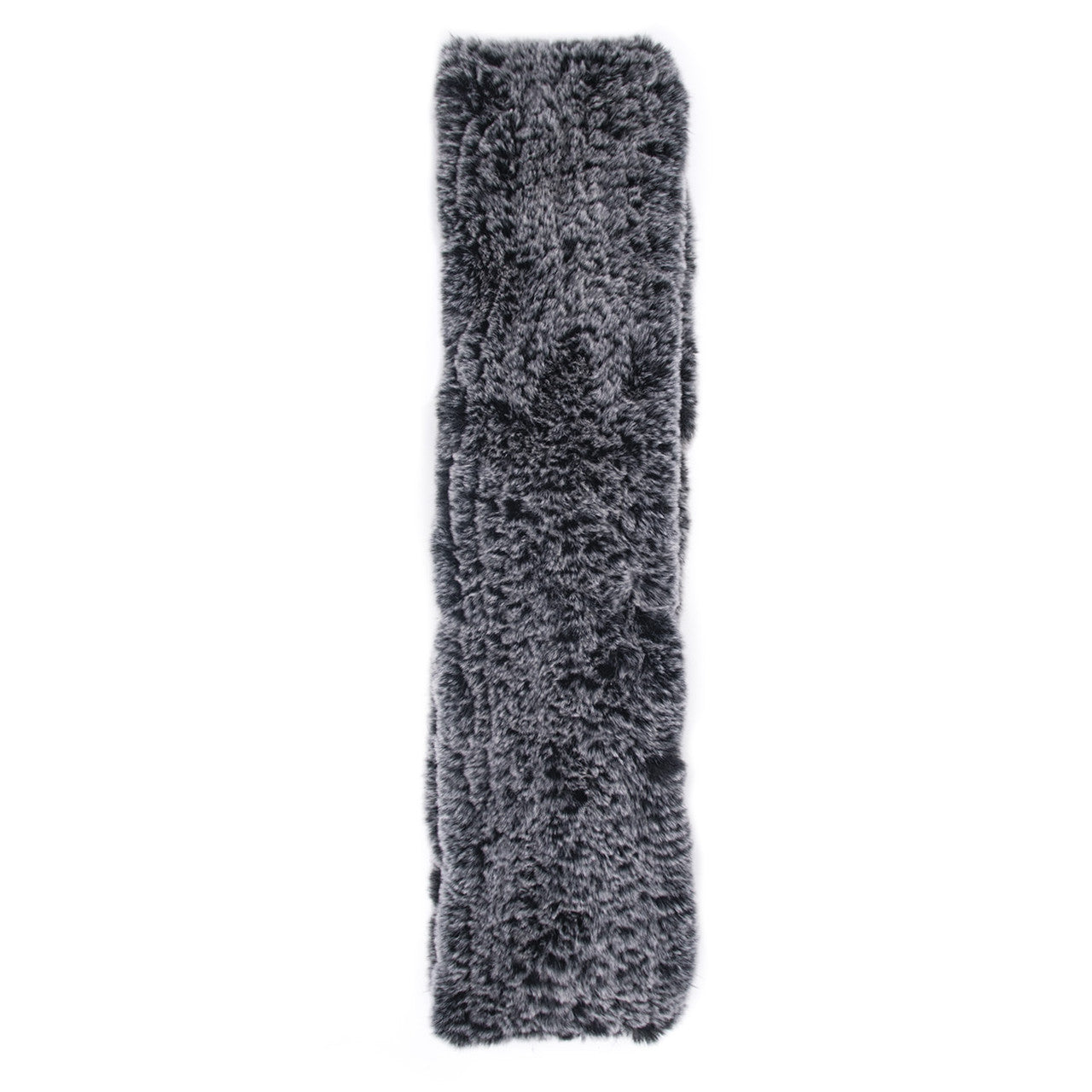 Black Frost Faux Rex Rabbit Fur Infinity Loop