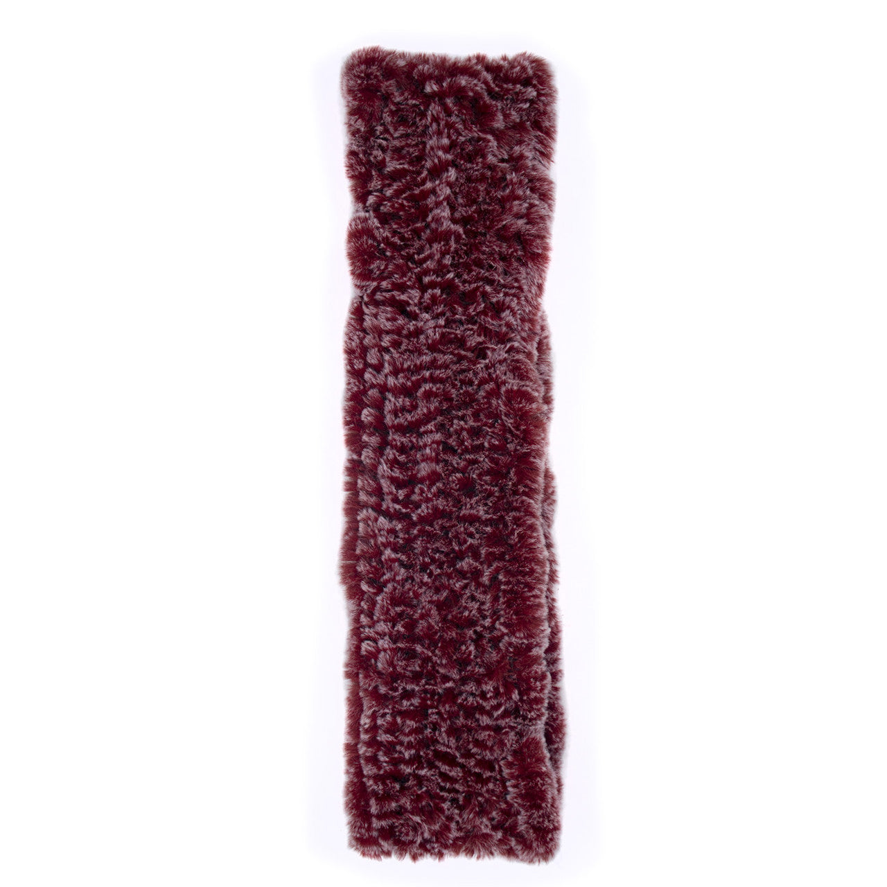 Wine Frost Faux Rex Rabbit Fur Infinity Loop