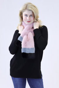 Faux Rex Rabbit Fur Striped Pull-Through