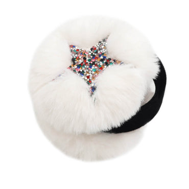 Children's Faux Rex Rabbit Fur Earmuff with Applique