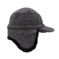 Men's Black and White Fudd Hat with Faux Fur
