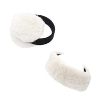 Faux Rex Earmuffs and Headband/Scarf Set Ivory