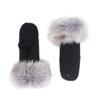 Flip Top Mittens with Faux Fox Fur Cuff