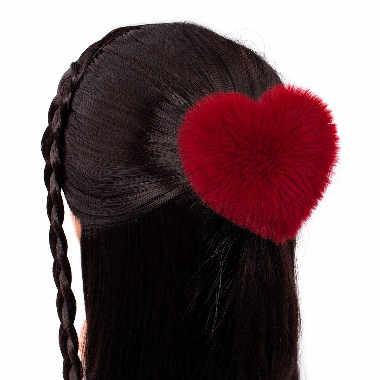 Faux Fur Heart Shaped Hair Tie