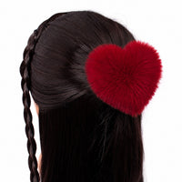 Faux Fur Heart Shaped Hair Tie