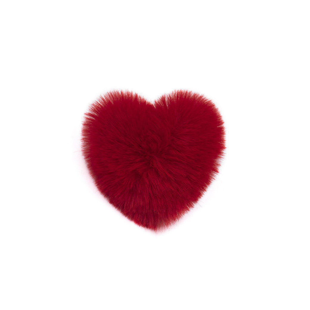 Faux Fur Heart Shaped Hair Tie