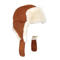 Faux Shearling Trooper Hat in Chestnut