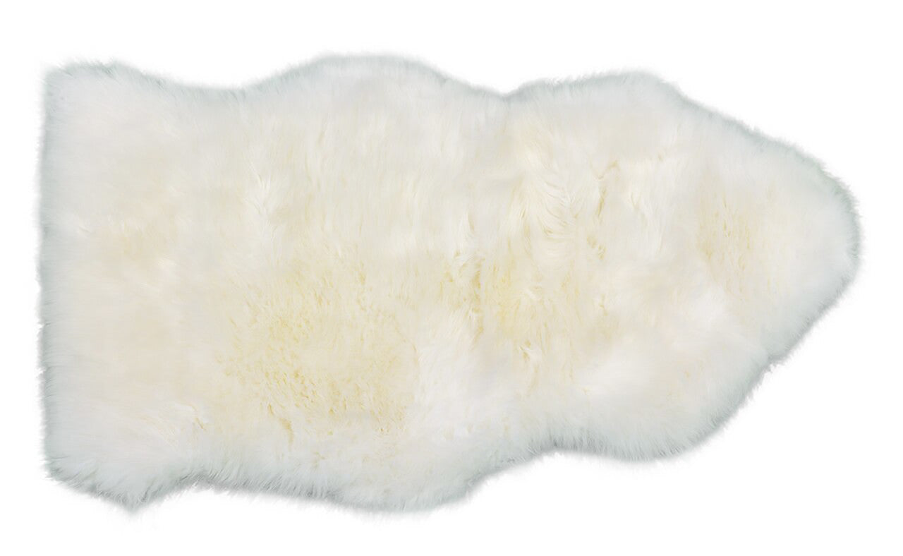 Single Pelt Sheepskin Rug White