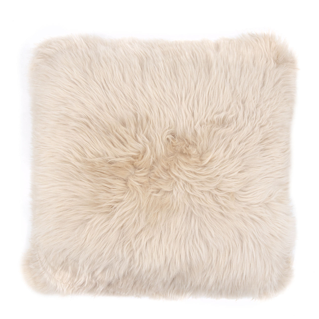 Shearling Sheepskin Pillow Beige